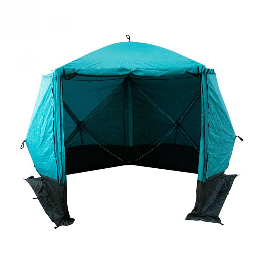 Шатер СЛЕДОПЫТ быстросборный, 5 стен, 3,4х3,25 м, h-2,30 м, S по полу 7,6 кв.м, цвет Waterfall