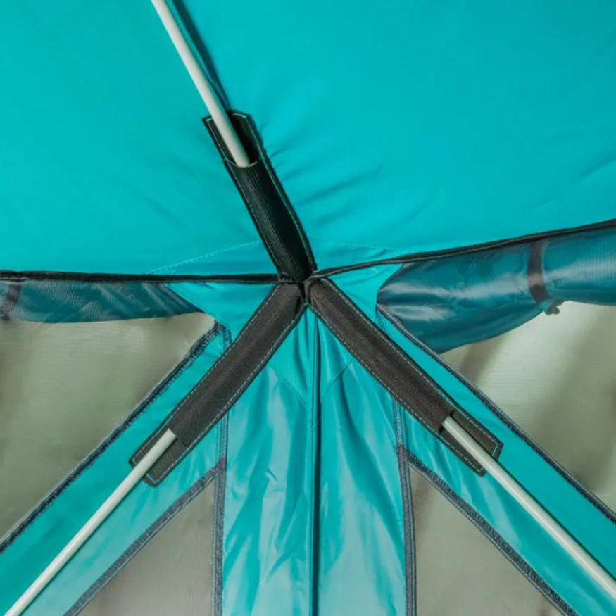 Шатер СЛЕДОПЫТ быстросборный, 5 стен, 3,4х3,25 м, h-2,30 м, S по полу 7,6 кв.м, цвет Waterfall